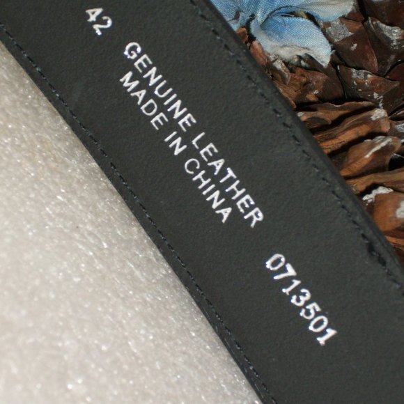 NOCONA Belt Co. Men's Genuine Leather Belt NWT Sz 42 Black Dark Gray Sueded Feel - Picture 8 of 11